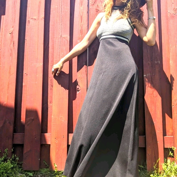 70s disco lurex knit maxi dress - Picture 3 of 5